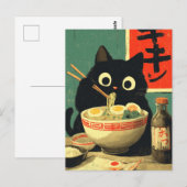 Grappige zwarte kat die ramen eet briefkaart (Voorkant / Achterkant)