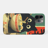Grappige zwarte kat die Ramen eet Case-Mate iPhone Case (Achterkant (horizontaal))