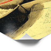 Grappige zwarte kat die Ramen eet Perfect Poster (Hoek)