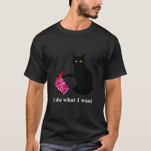 Grappige zwarte kat doe wat ik wil t-shirt