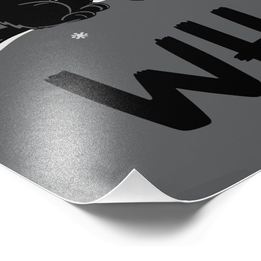 Grappige zwarte kat duwen kerstboom kat Wat? Foto Afdruk (Hoek)