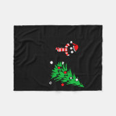 Grappige zwarte kat duwt kerstboom om kat heen fleece deken (Voorkant (Horizontaal))