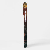 Grappige zwarte kat elektrische gitaar speler cade iPhone hoesje (Linkerkant)