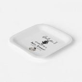 Grappige zwarte kat en boek Baby shower Papieren Bordje (Gebogen)