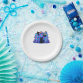 Grappige zwarte kat en geest Halloween essentiële  Papieren Bordje (Feest)