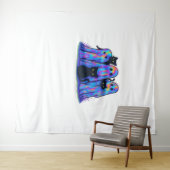 Grappige zwarte kat en geest Halloween essentiële  Wandkleed (In Situ (horizontaal))