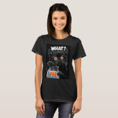 Grappige zwarte kat en goudvis t-shirt (Voorkant volledig)
