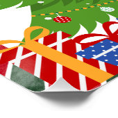 Grappige zwarte kat en hond kerst perfect poster (Hoek)