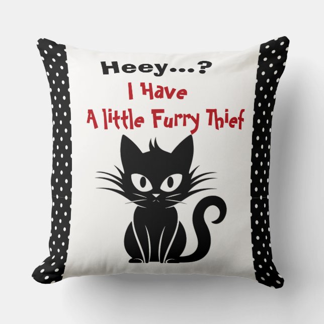 Grappige zwarte kat en liefhebber kat Sierkussen (Voorkant)