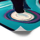 Grappige zwarte kat en wasmachine poster (Hoek)