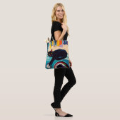 Grappige Zwarte Kat en Wasmachine Tote Bag (Op model)