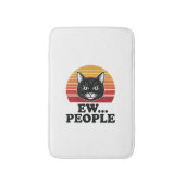 Grappige Zwarte Kat Ew Mensen Retro Zonsondergang Badmat (Voorkant Verticaal)