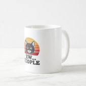 Grappige Zwarte Kat Ew Mensen Retro Zonsondergang  Koffiemok (Voorkant rechts)