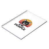 Grappige Zwarte Kat Ew Mensen Retro Zonsondergang Notitieboek (Linkerzijde)