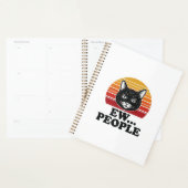 Grappige Zwarte Kat Ew Mensen Retro Zonsondergang Planner (Display)