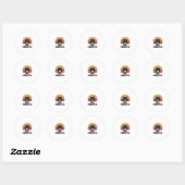 Grappige Zwarte Kat Ew Mensen Retro Zonsondergang  Ronde Sticker (Vel)