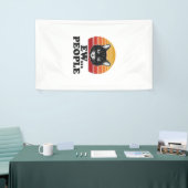 Grappige Zwarte Kat Ew Mensen Retro Zonsondergang  Spandoek (Beurs)