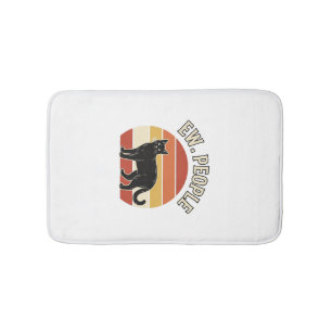 Grappige Zwarte Kat Ew Mensen Vintage Retro Design Badmat