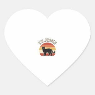 Grappige Zwarte Kat Ew Mensen Vintage Retro Design Hart Sticker