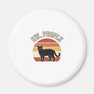Grappige Zwarte Kat Ew Mensen Vintage Retro Design Magneet