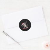 Grappige zwarte kat Halloween Grappige kerst Ronde Sticker (Envelop)