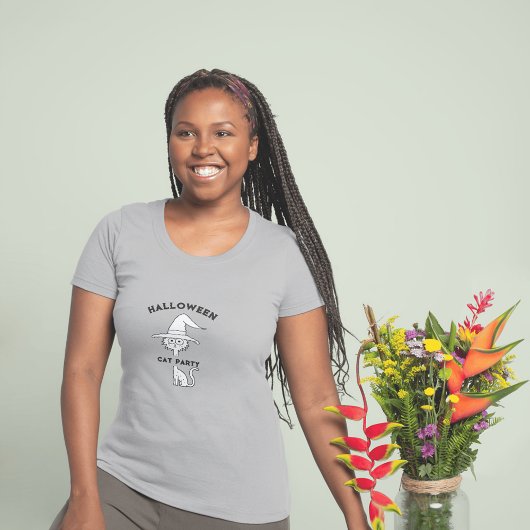 grappige zwarte kat halloween party vrouw T-Shirt