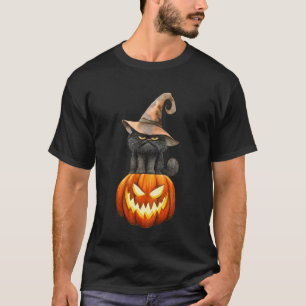 Grappige Zwarte Kat Heks Verschrikkelijke Hallowee T-shirt