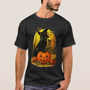 Grappige Zwarte Kat Heks Verschrikkelijke Hallowee T-shirt