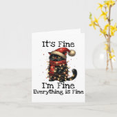 Grappige Zwarte Kat Het Gaat Goed Met Mij Alles Is Kaart (Gele Bloem)