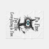 Grappige zwarte kat Het is prima in orde Alles is  Fleece Deken (Voorkant (Horizontaal))