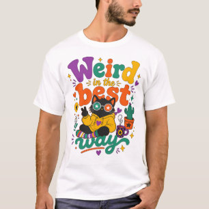 Grappige Zwarte Kat Hippie Citaat Mooie Onconventi T-shirt