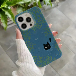 Grappige Zwarte Kat Hoesje voor Telefoon iPhone 16 Hoesje