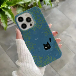 Grappige Zwarte Kat Hoesje voor Telefoon iPhone 16 Hoesje