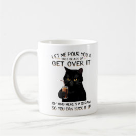 Grappige Zwarte Kat Houding Ontwerp Klassieke Mok, Koffiemok