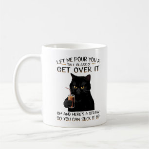 Grappige Zwarte Kat Houding Ontwerp Klassieke Mok, Koffiemok