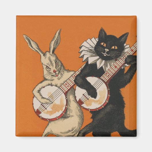 Grappige zwarte kat ijskast magneet (Voorkant)