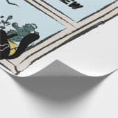 Grappige Zwarte Kat, ik ben het uitzicht  Cadeaupapier (Hoek)