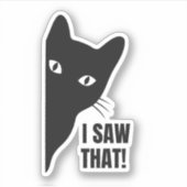 Grappige zwarte kat, ik zag die meme sticker (Voorkant)