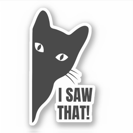 Grappige zwarte kat, ik zag die meme sticker (Voorkant)