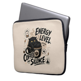 Grappige Zwarte Kat Introvert Laptophoes Laptop Sleeve