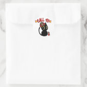 Grappige zwarte kat is een brandweerman ronde sticker (Tas)