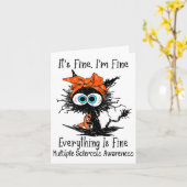 Grappige zwarte kat is prima ik ben prima meerdere kaart (Gele Bloem)