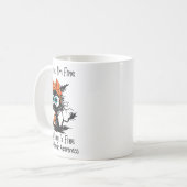 Grappige zwarte kat is prima ik ben prima meerdere koffiemok (Voorkant links)