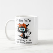 Grappige zwarte kat is prima ik ben prima meerdere koffiemok (Links)