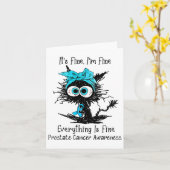 Grappige zwarte kat is prima ik ben prima prostaat kaart (Gele Bloem)