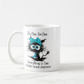 Grappige zwarte kat is prima ik ben prima prostaat koffiemok (Links)