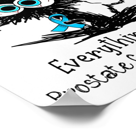 Grappige zwarte kat is prima ik ben prima prostaat poster (Hoek)