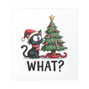 Grappige Zwarte Kat Kado Die Kerstboom Omverduwt C Notitieblok