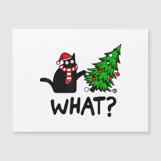 Grappige Zwarte Kat Kado Kerstboom Omverduwen C (Voorkant)