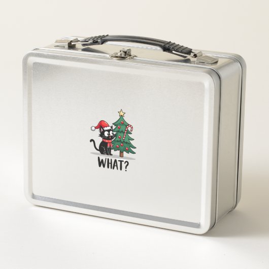 Grappige Zwarte Kat Kado Kerstboom Omverduwen C (Voorkant)
